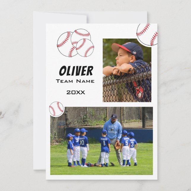 Baseball 2 Photo Memory Mate Card (Front)