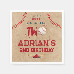 Baseball 2nd birthday boy napkins