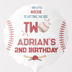 Baseball 2nd bithday cool party balloon