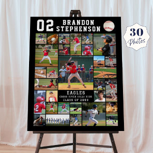 Baseball 30 Photo Player Name and Number Foam Board