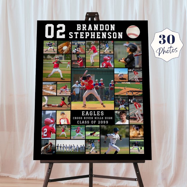 Baseball 30 Photo Player Name and Number Foam Board (Creator Uploaded)