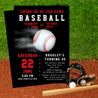 Baseball Invitations, Baseball Party Invitations, Baseball