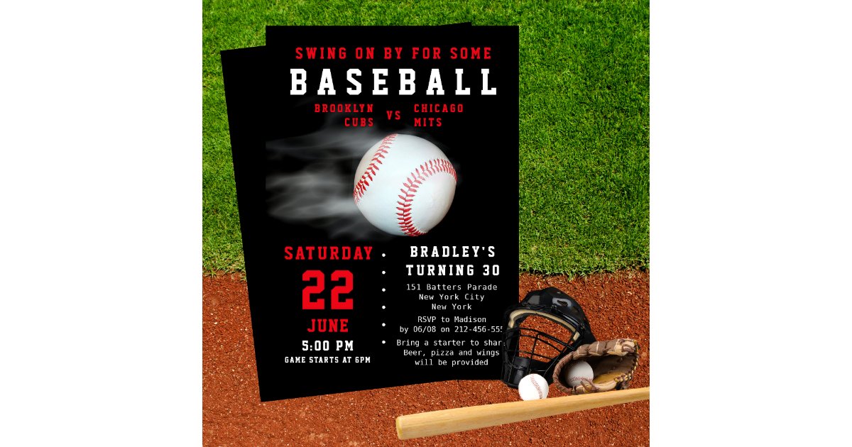 Baseball 30th Birthday Sports Party Invitation | Zazzle