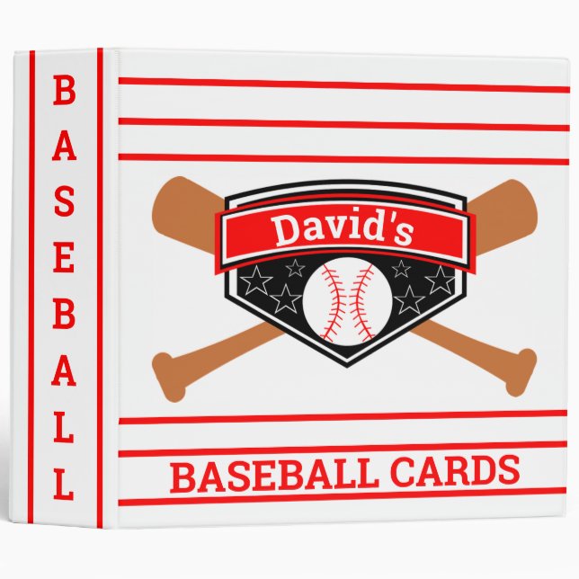 Baseball 3 Ring Binder (Front/Spine)