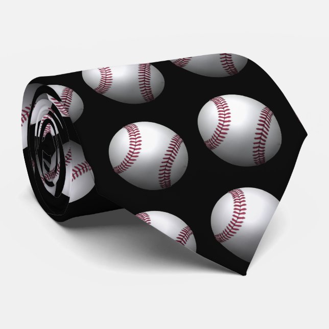 Baseball - 3D Effect Neck Tie (Rolled)
