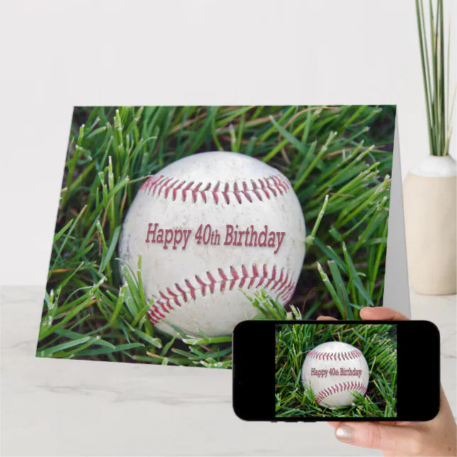 baseball-40th Birthday Card | Zazzle