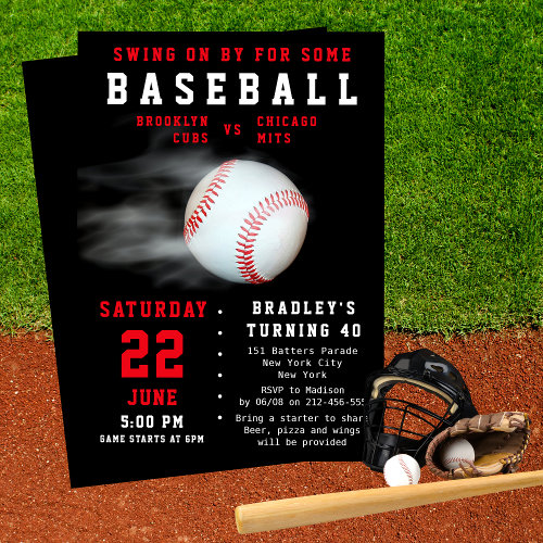 Baseball 40th Birthday Sports Party