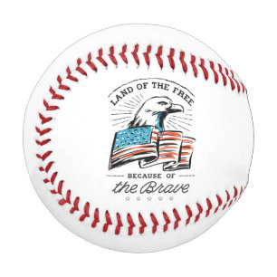 Baseball 4th July Independence Day America flag