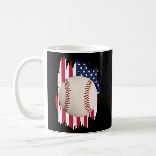 Baseball 4Th Of July American Flag Patriotic Ball Coffee Mug
