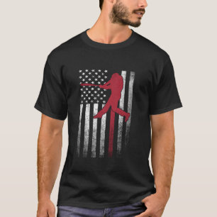 Baseball 4th of July American Flag USA America Boy T-Shirt