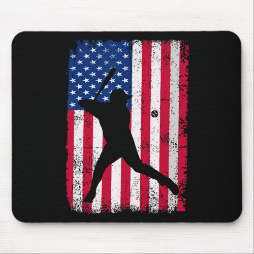 Baseball 4th Of July Men Usa American Flag Boys 2  Mouse Pad