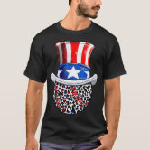 Kids Funny 4th July T Shirt Patriotic Baseball Shirt Uncle Sam Hat