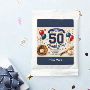 Baseball 50th Birthday Thank you Margarita Drink Mix