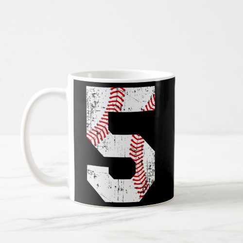 Baseball 5 Jersey Number Coffee Mug