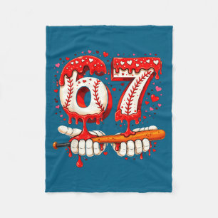 Baseball 67 Ice Cream Drip Illustration Fleece Blanket
