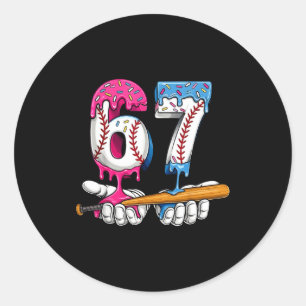 Baseball 67 Ice Cream Drip Six Seven Boys Funny Me Classic Round Sticker