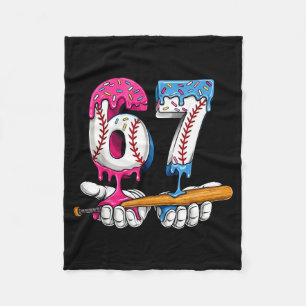 Baseball 67 Ice Cream Drip Six Seven Boys Funny Me Fleece Blanket