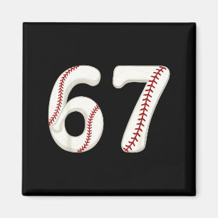 Baseball 67 Number Funny Six Seven Gen Alpha Meme Magnet