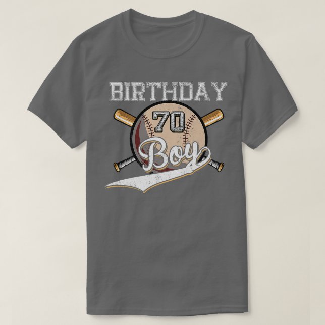 Baseball 70th Birthday Party 70 Years Old Baseball T-Shirt (Design Front)