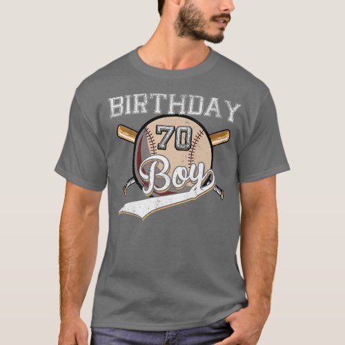 Baseball 70th Birthday Party 70 Years Old Baseball T_Shirt