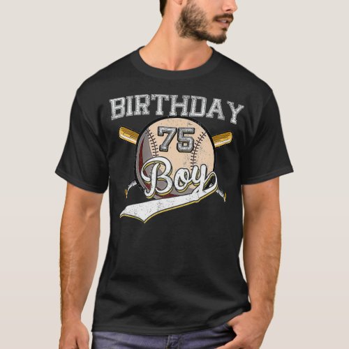 Baseball 75th Birthday Party 75 Years Old Baseball T_Shirt