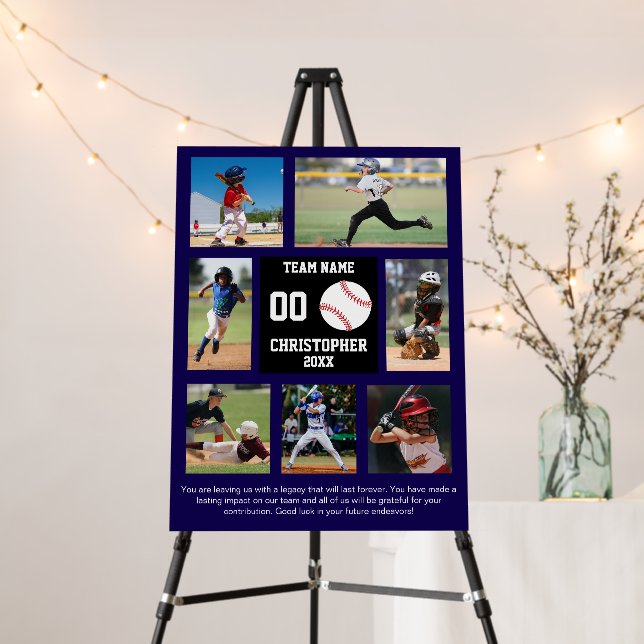 Baseball 7 photo collage team name foam board (In Situ (Stand))