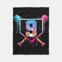 Baseball 9 Year Old Ice Cream Drip 9th Birthday Bo
