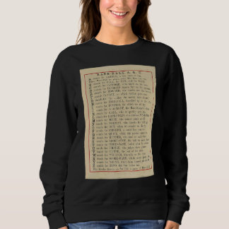 Baseball Abc 1885 Vintage Book Illustration Serie Sweatshirt