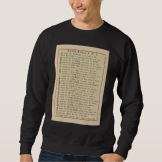Baseball Abc 1885 Vintage Book Illustration Serie Sweatshirt