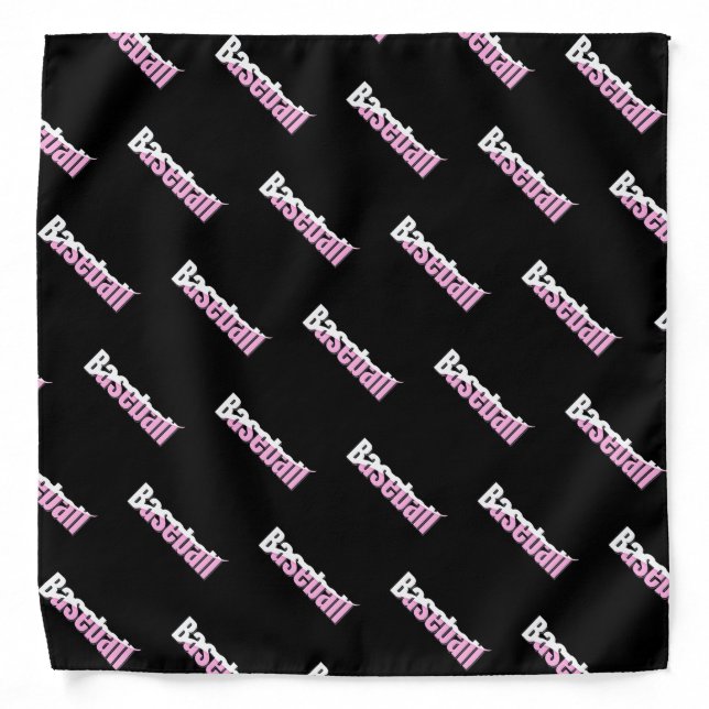 Baseball Abstract Swish - Girly Word Art Bandana (Front)