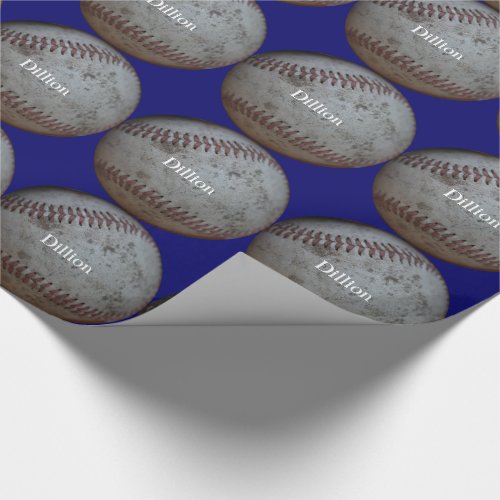 Baseball Add A Name Birthday Wrapping Paper