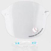 Baseball, Add Custom Text, Personalized Sports Face Shield (Front w/Glasses)