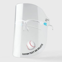 Baseball, Add Custom Text, Personalized Sports Face Shield