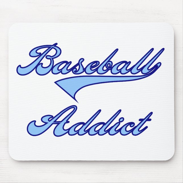 Baseball Addict Blue Mouse Pad (Front)