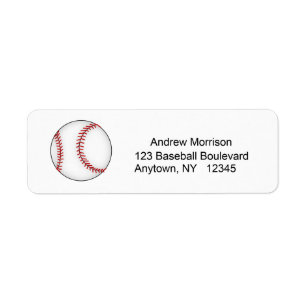 Baseball Address Label
