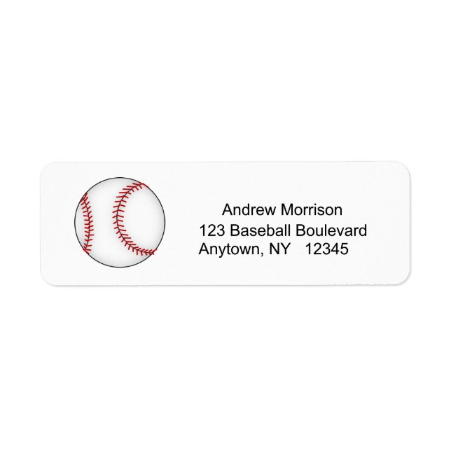 Baseball Address Label (Front)