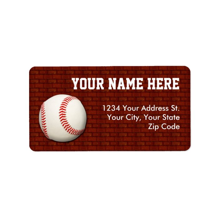 Baseball Address Labels