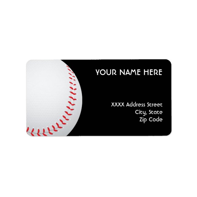 Baseball Address Labels (Front)