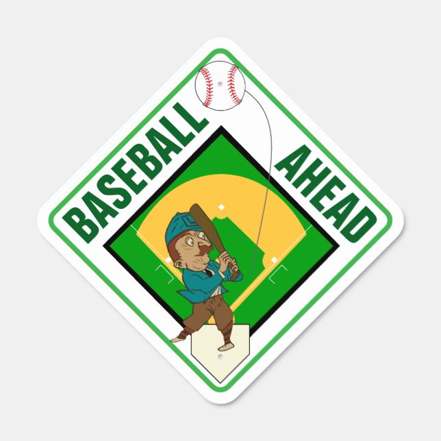Baseball Ahead Metal Sign (Front)