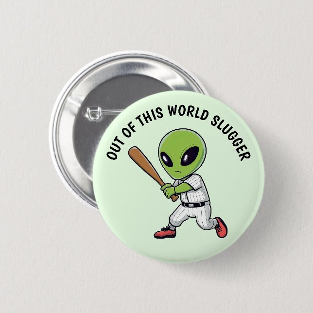 Baseball Alien Button (Front & Back)