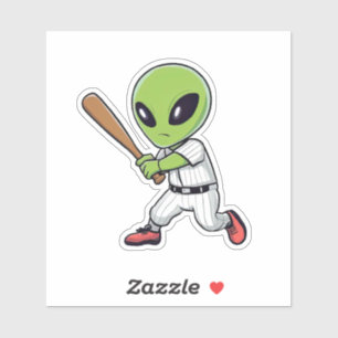 Baseball Alien Sticker