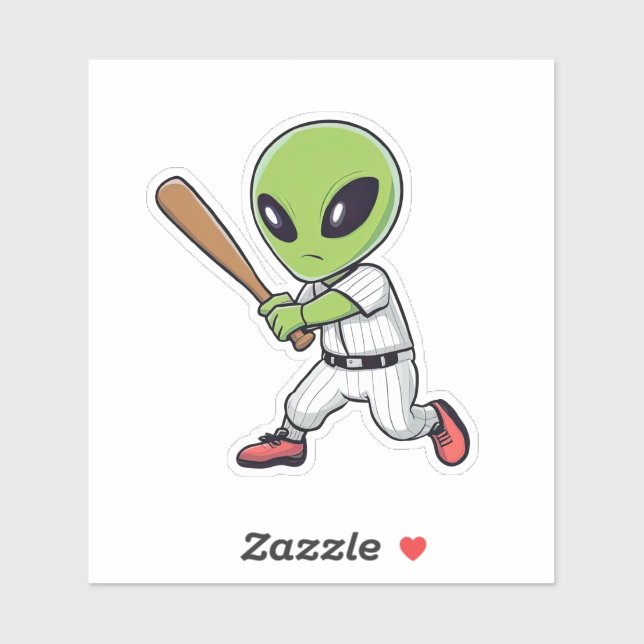 Baseball Alien Sticker (Sheet)