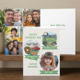Baseball All-American Dad Multi Photo Fathers Day Card