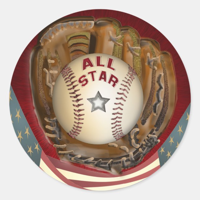 Baseball All Star Classic Round Sticker (Front)