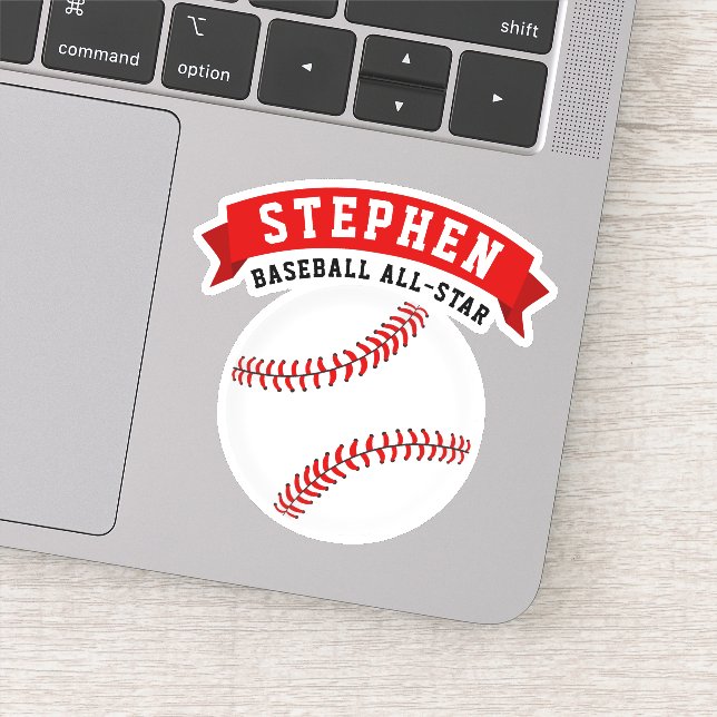 Baseball All-Star Name Sticker (Detail)