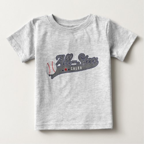 Baseball ALL_STAR Sports Custom Personalized Baby T_Shirt