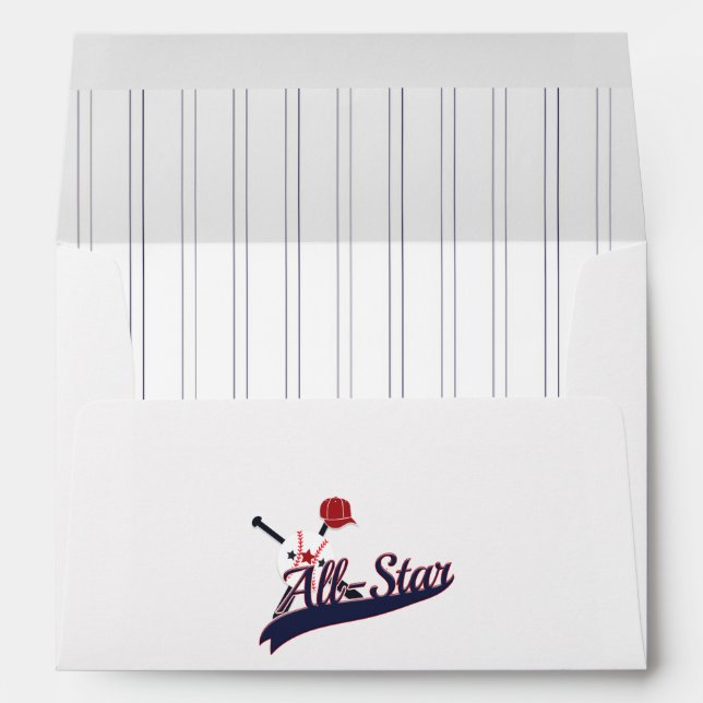 Baseball ALL-STAR Sports Custom Personalized Envelope (Back (Bottom))