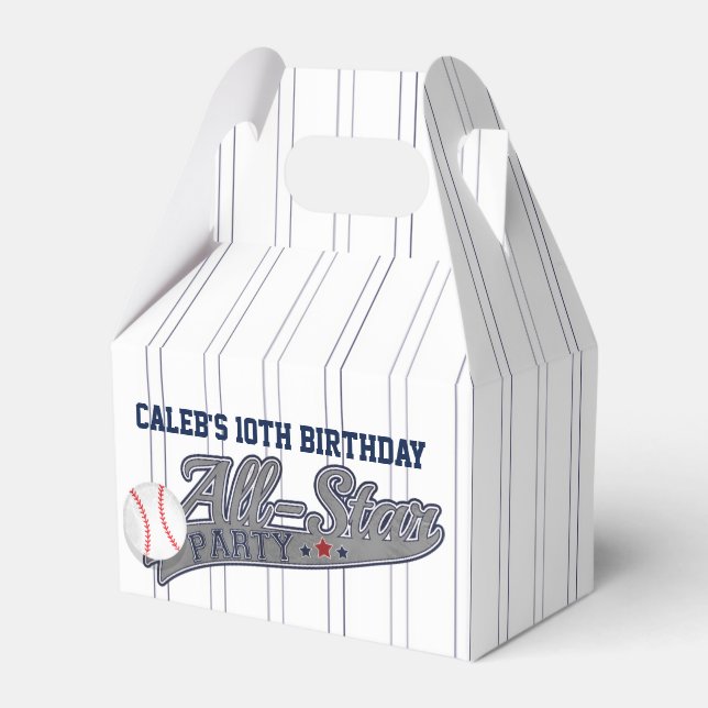 Baseball ALL-STAR Sports Custom Personalized Favor Boxes (Front Side)