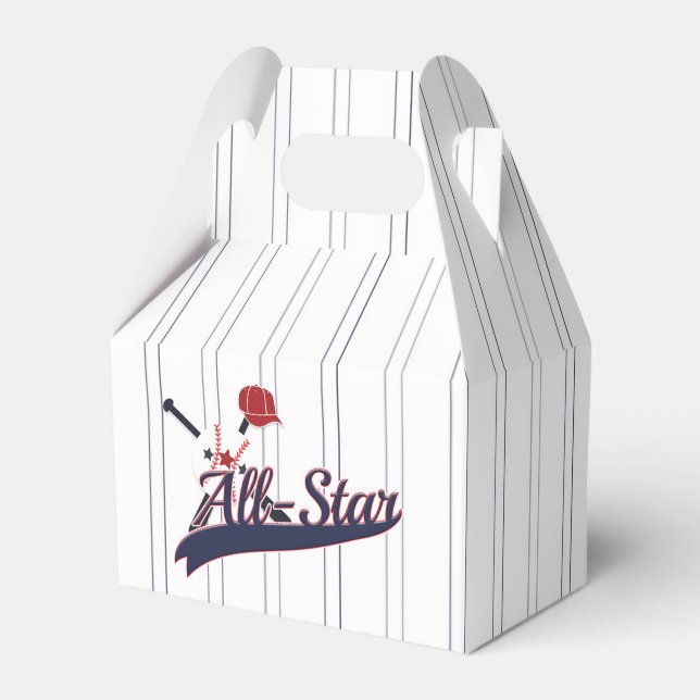 Baseball ALL-STAR Sports Custom Personalized Favor Boxes (Front Side)