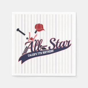 Baseball ALL-STAR Sports Custom Personalized Party Paper Napkins